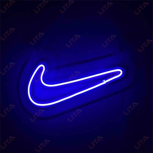 Blue Neon Nike Sign