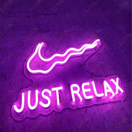 Just Relax Nike Neon Sign
