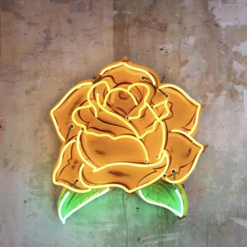 Yellow Rose Neon Sign
