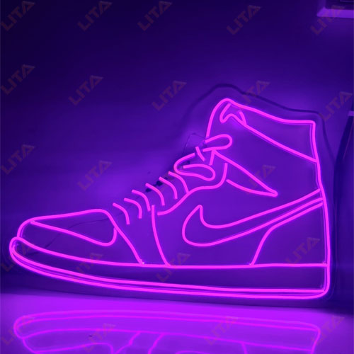 Purple Neon Shoe Sign