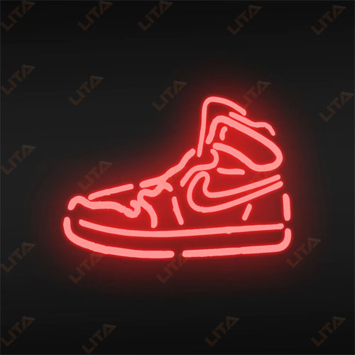Red Neon Shoe Sign