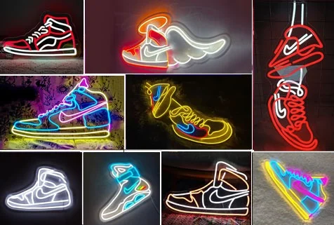 real nike shoes neon sign